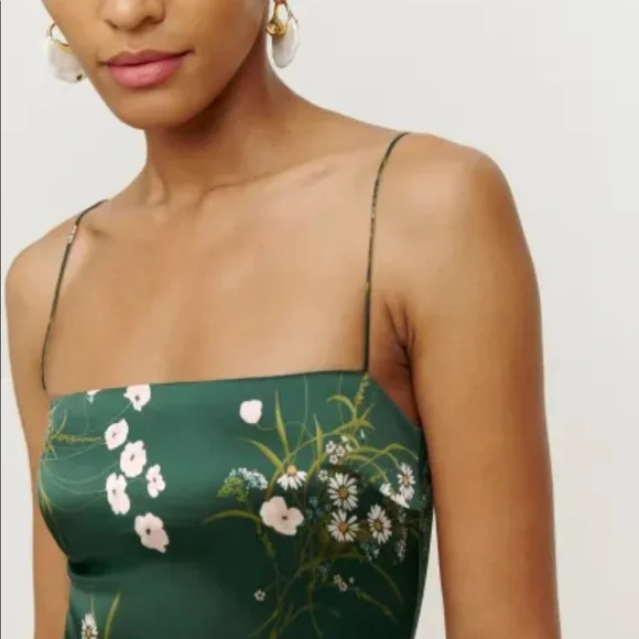 NWT Reformation Frankie Silk Dress Buena - Picture 5 of 9